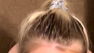 Magdalenas ride in the bathroom Anal Blonde Blowjob Cumshot