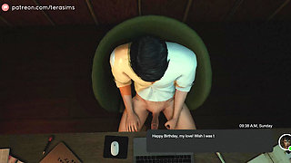 Taking my daughter's slutty bestfriend on the desk