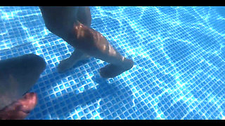 Pregnant Pool Sex Young MILF! Putting on a Show for the Neighbors
