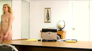 Sexy blonde teen got her sweet ass spanked hard