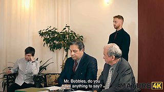 Santa and Gina get naughty with young stud while husband watches in secret