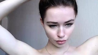 Beauty small tit amateur teen masturbating her shaved pussy