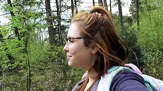 Blonde Amateur Takes Facial Cumshot Outdoors In Public