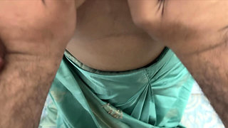 Indian wife fucked in hot blue banarsi saree and chudai