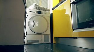 Stepmom Stuck in Washer Gets Fucked Hard by Step Son - Hot Creampie Finish