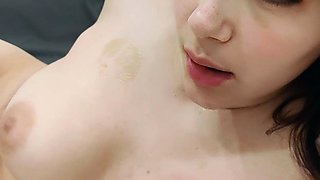 Mature brunette amateur giving a great POV blowjob