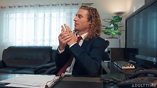 Michael Rips Her Stockings And Fucks His Bbw Secretary - Michael Vegas And Karla Lane