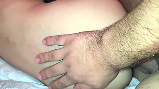 Stepbrother Fucks Me Hard with His Huge Cock From Behind and Fills My Tight Vulva with Lots of Cum. Moans and Orgasm