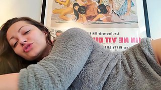 Cute curly brunette solo webcam masturbation