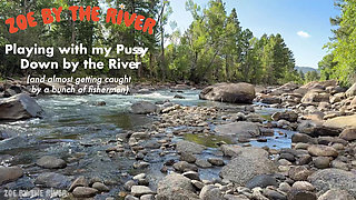 Hot and Horny Redhead Almost Caught Playing with Her Pussy Down by the River (Sneaky Public Solo)