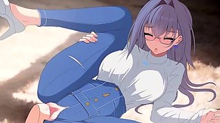 Hentai redhead gives blowjob and having sex