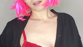 My huge natural tits get a special show with my kitten mask today