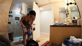 SMALL TIT BRUNETTE TATTOOED TEEN GIRLFRIEND CAUGHT IN SHOWER