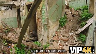 Eyla Moore No Panties Outdoor Sex in Abandoned Ruins - Blonde POV Hardcore Fuck