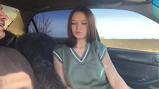 Student Gave a Blowjob in the Car and Asked to Take Her Home