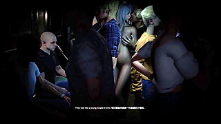 3D Horny Slut Babe Wearing Hot Bodystockings Got Fucked on the Bus