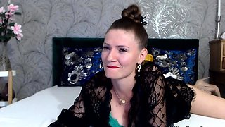 Big tits Romanian MILF in lingerie posing on webcam show