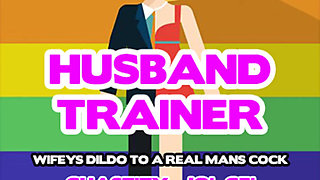 AUDIO ONLY- Husband trainer wifey's dildo to a real mans cock