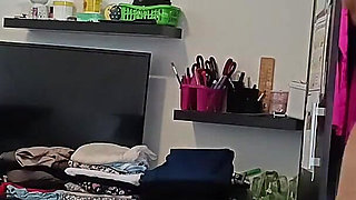 Sexy Brunette Doing Naked Chores Around the House.