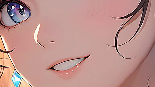 Pastel Reflections: a Beautiful Young Woman with Soft Skies in Her Eyes