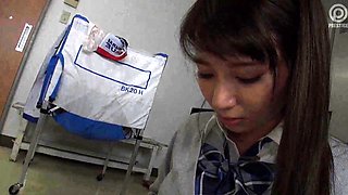 Japanese teen in schoolgirl uniform stripped and fucked
