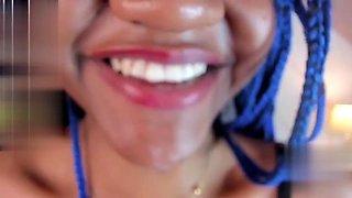 Ebony Pierced Tongue Closeup Mouth Spit Tease: Brunette, Solo  Fetish Porn