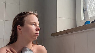 Teen with Perfect Body Showers