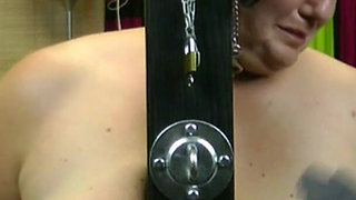 Fixed to a Pillar, He Spanks My Big BBW Tits and My Large Nipples, It Just Turns Me on.