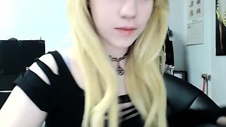 Curly Blonde Teen Records Solo Dildo Masturbation More at