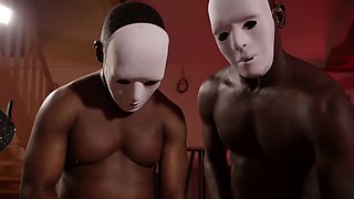 Group sex hardcore double blowjob swallowing cum