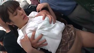 Big-breasted Girl's Train Humiliation