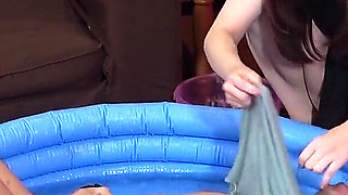 Punishment with Ice, Mistress Slides Ice All Over Masochist's Body and Inside Underwear, Puts Him in Pool Filled with Ice Water