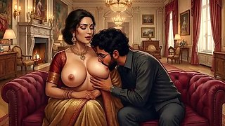 Handsome Indian Guy Doggystyle Fuck with Big Ass Aunty - Anal & Blowjob
