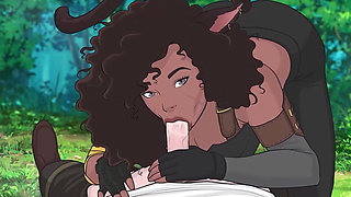 Neko Slut Gives You a Blowjob - Quickie Fantasy Adventure Gameplay