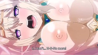 Hentai 'Sukebe Elf Tanbouki', Ep. 2: Busty Blonde Elf-twins & Their Lusty Mother Enjoy Kuz's Cock