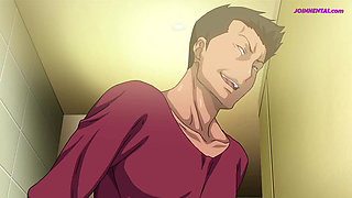 Cute & Horny Slut Have Hardcore Sex In Public Bathroom - HENTAI