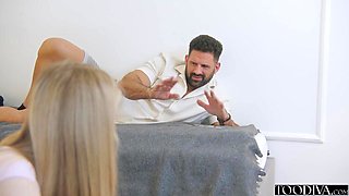 Super-steamy Ash-blonde Gets Lured To Get Roped Down Then Plumbed Firm By Step Step-brother - Sweet Lina