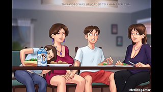 Stepmom and her friend have a wild time under the dining table