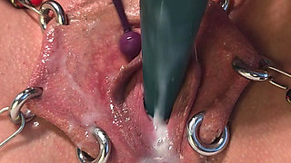 Dripping Creampie Orgasm of My Pierced Pussy
