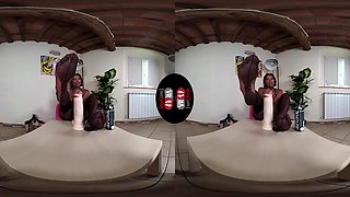 Sexy Janelle Plays With A Maxi Dildo In Black Stockings - Huge Dildo With A Sexy Black Babe In Stockings