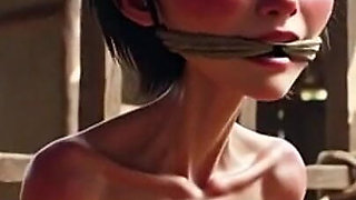 Extremely Skinny Girl in Bondage - Desperate in Brazilian Construction Site