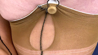 Mrs Mature Feet Wearing Her Rago Girdle and Classic Fully Fashioned Stockings