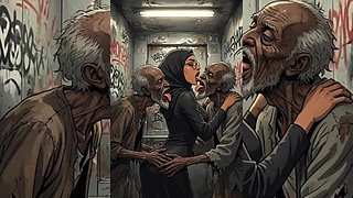 Hijabi Muslim Babes Degraded & Gangbanged by Ugly Bastards in tight spaces - Hijabi Series Part 3