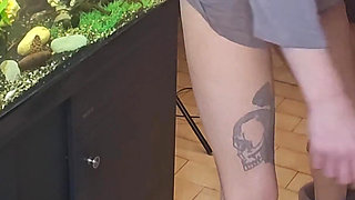 Hot Wife Dildo Fucking While Two Friends Cum on Her Dildo