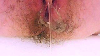 Anal fun makes me cum then I pee in the tub