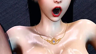 3D Horny Asian Babe Have BDSM Sex with Big Cock Stranger