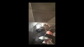 Desperate Pee in White Jeans and Highheels and Rubbing My Wet Clit