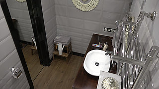 My Naked Stepsister Is Braiding Her Hair in Front of the Bathroom Mirror