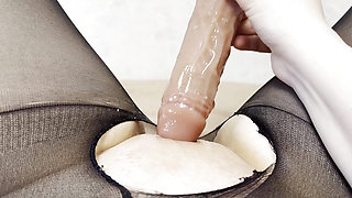 Horny Babe Masturbates Dildo