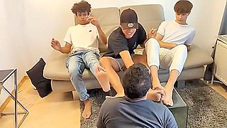 Bmb Three Cute Masterboys Give Submissive Guy A Treat (no Sex) (no